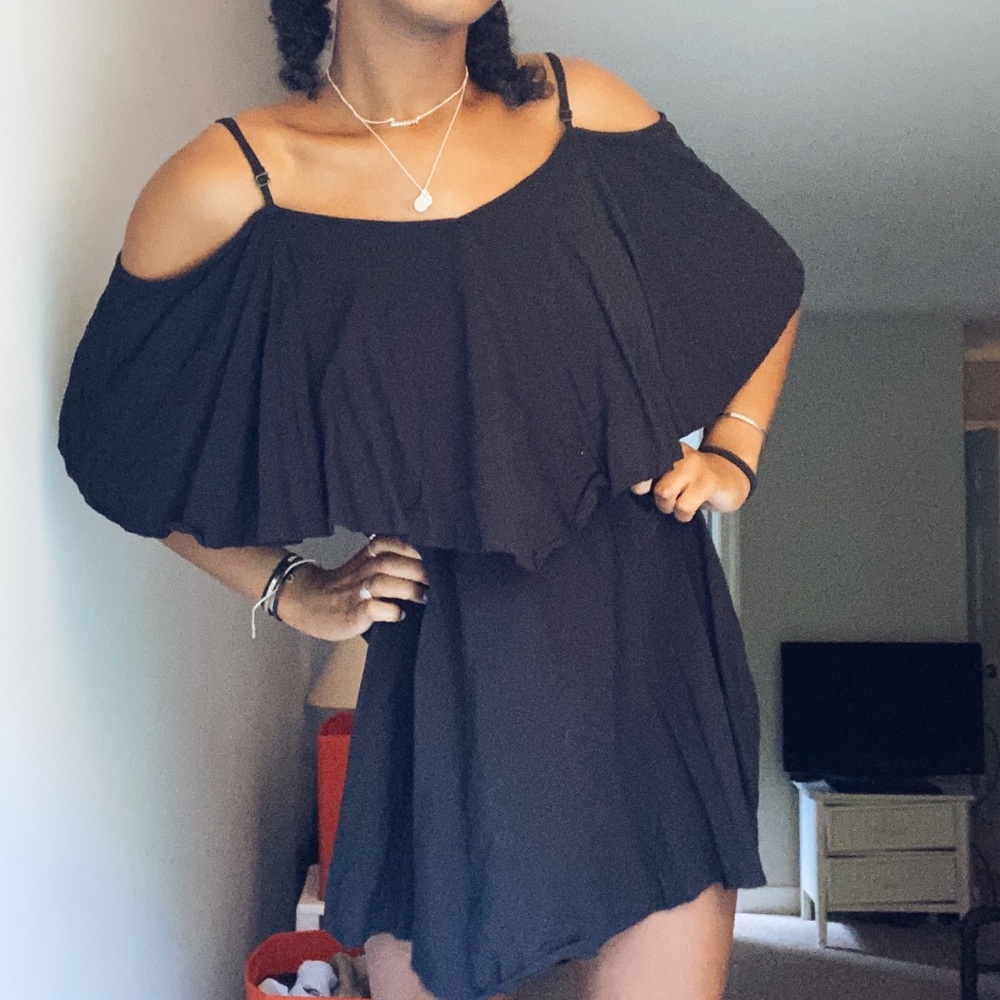 black mini dress